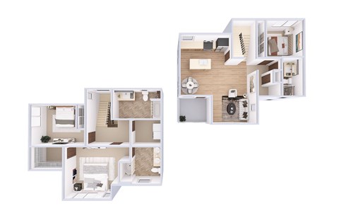 Floor plan for 3 beds, 3 baths, 1769 sqft